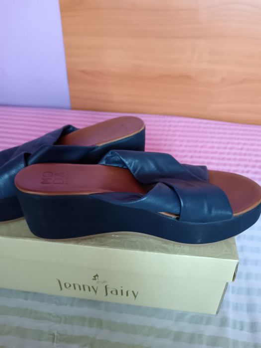 Vând Papuci Damă cu Platforma Piele Naturală Italia Mărimea 38