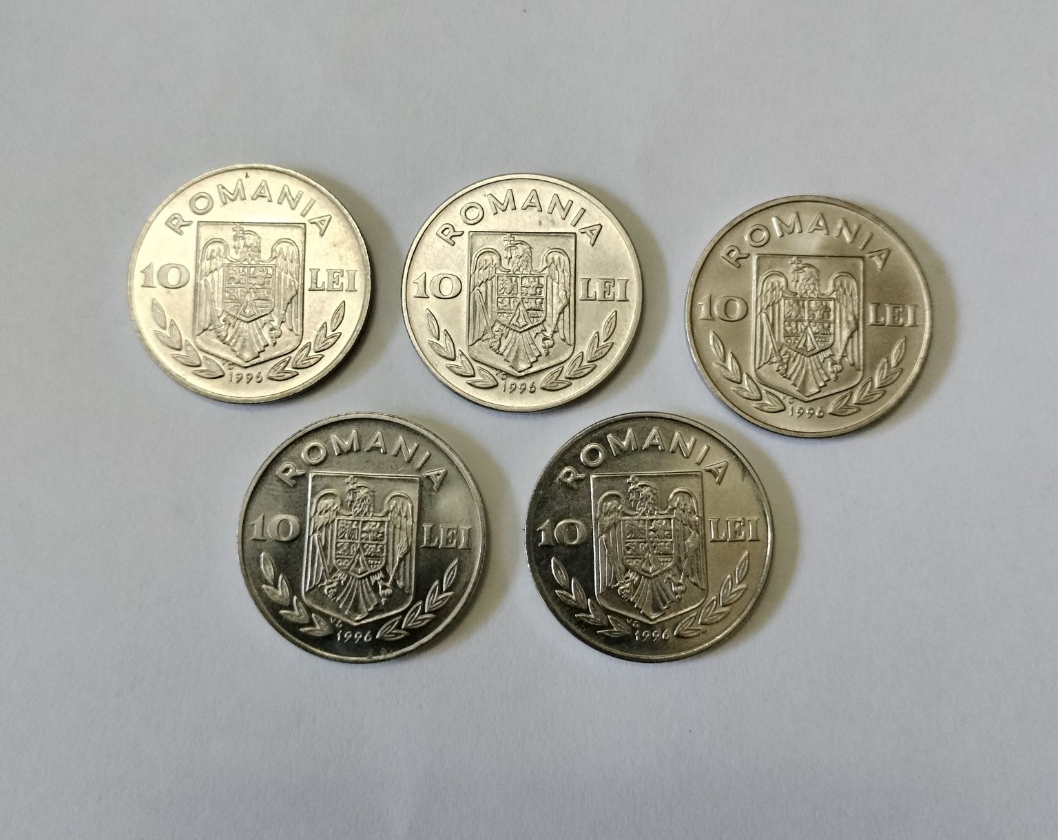 Monede 10 lei 1996-Olimpiada Atlanta, lot 5 monede diferite.