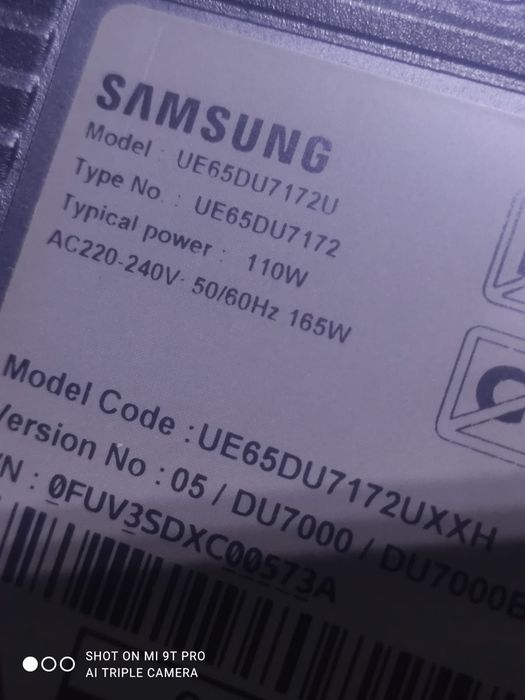 Smart tv 4k. 165cm.Samsung. UE65DU7172U