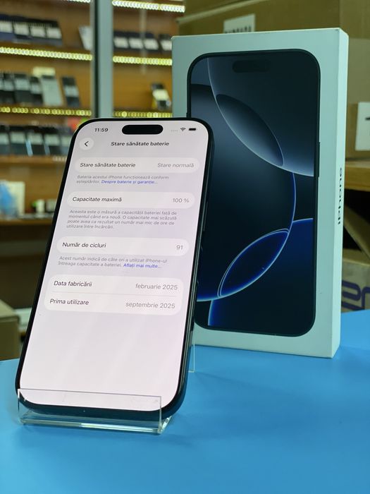 Apple iPhone 16 Pro Full Box 100% 256GB, Garantie 12 luni | Lensun