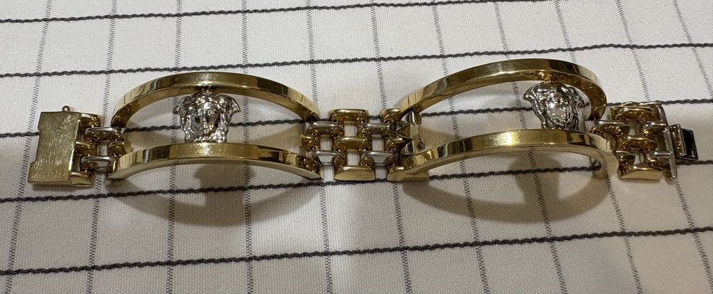 Златна гривна унисекс межка и дамска 585 14.к 32.40гр  бяло и жълто