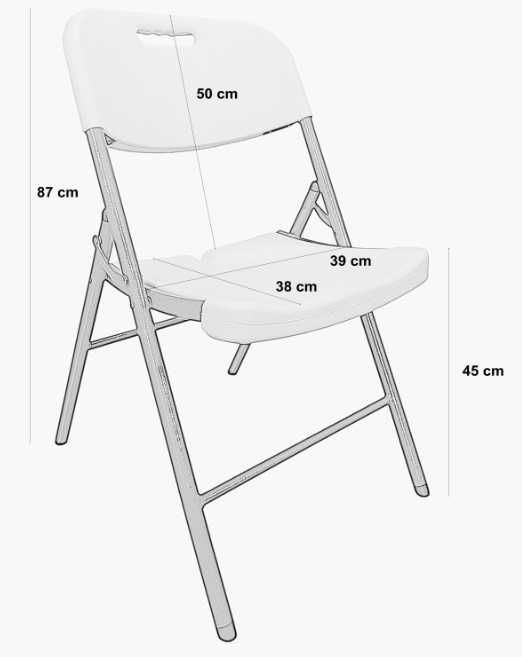 Метален сгъваем кетъринг стол 47 x 58 x 87 см Гарантирано качество!