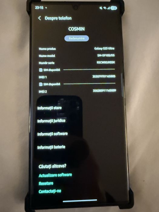 Pachet complet Samsung s23 ultra ca si nou si galaxy watch 6 ca nou