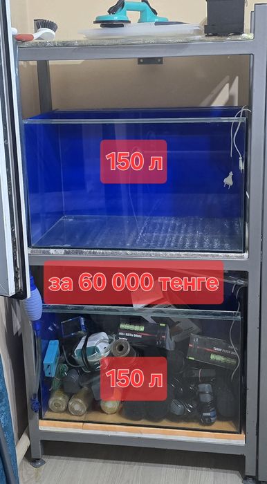 Продам аквариумы 150 л на стеллажах