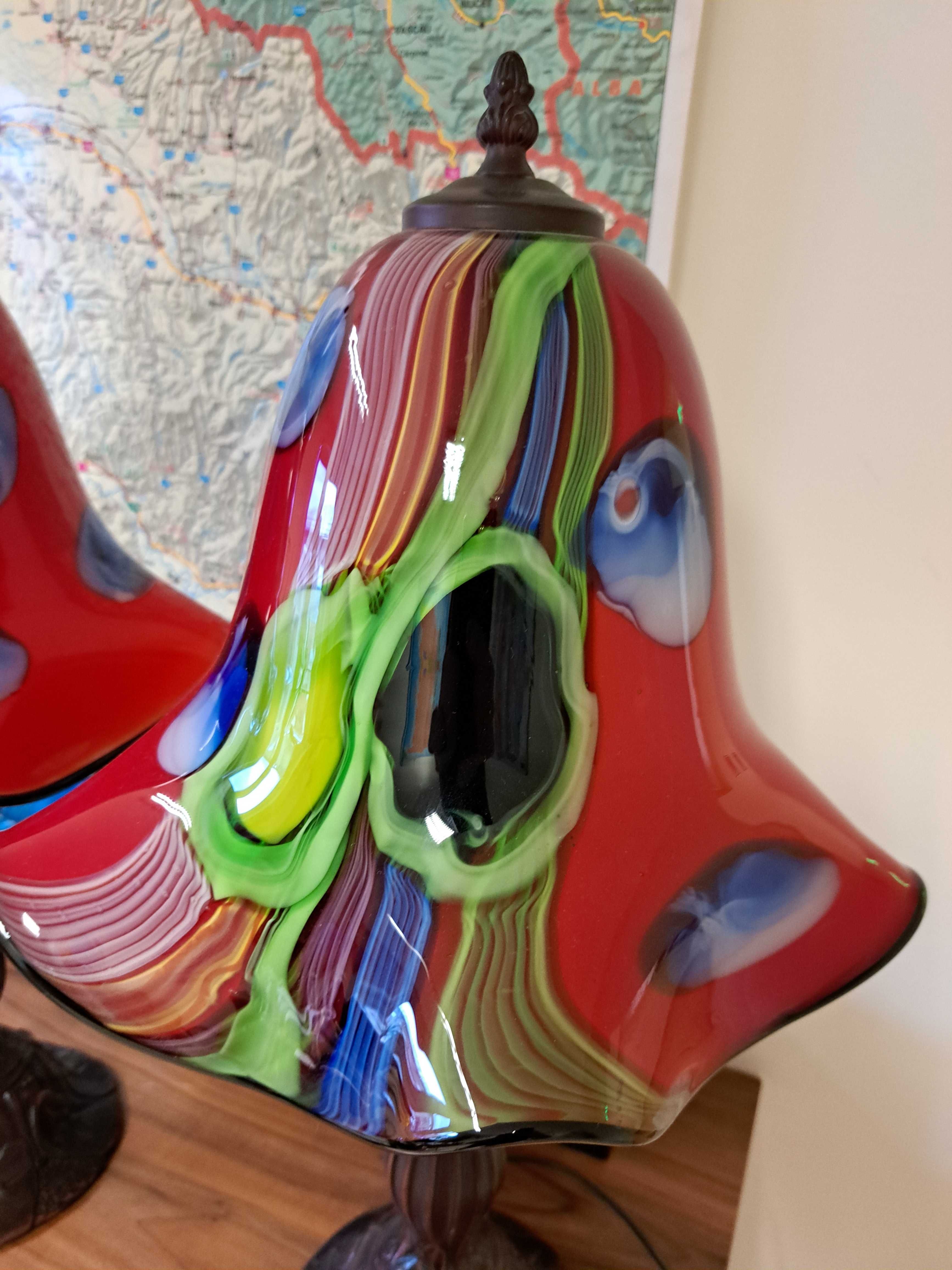 Set doua veioze lampi Deco sticla Murano Multicolor