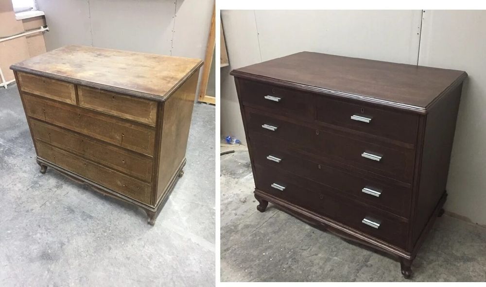 Реставрация мебели из дерева. Комоды, стулья, кухонные фасады.