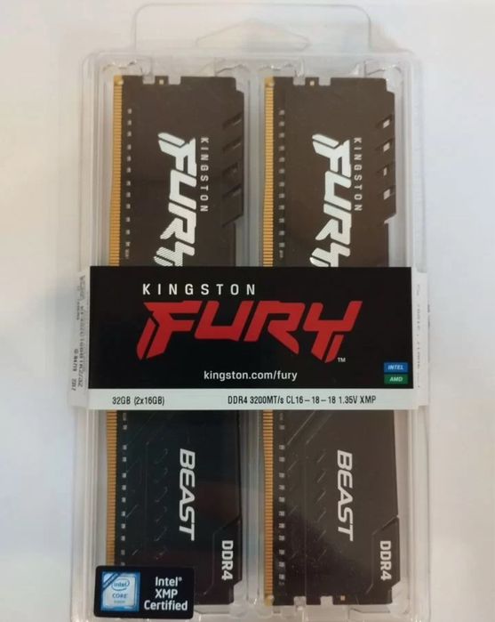 Оперативная память Kingston fury 16x2 ddr4 3200mghz