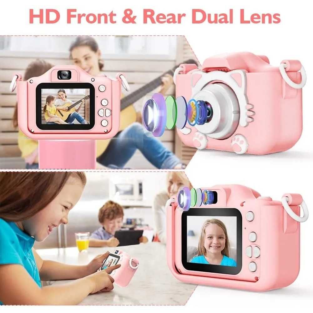 Camera Foto Copii, 40 Mpx, Full HD 1080P, model Pisica, Ecran 2 inch,