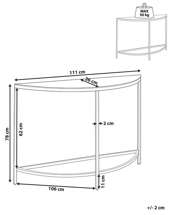 NOU Masă consolă "ORITA", auriu/ efect marmură