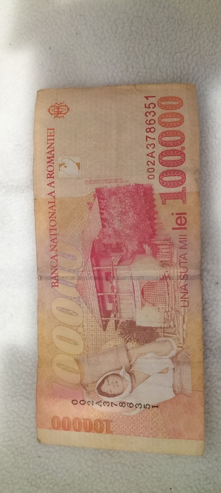 Bancnota de 100,000 lei Nicolae Grigorescu emisa in 1998 Seria A!