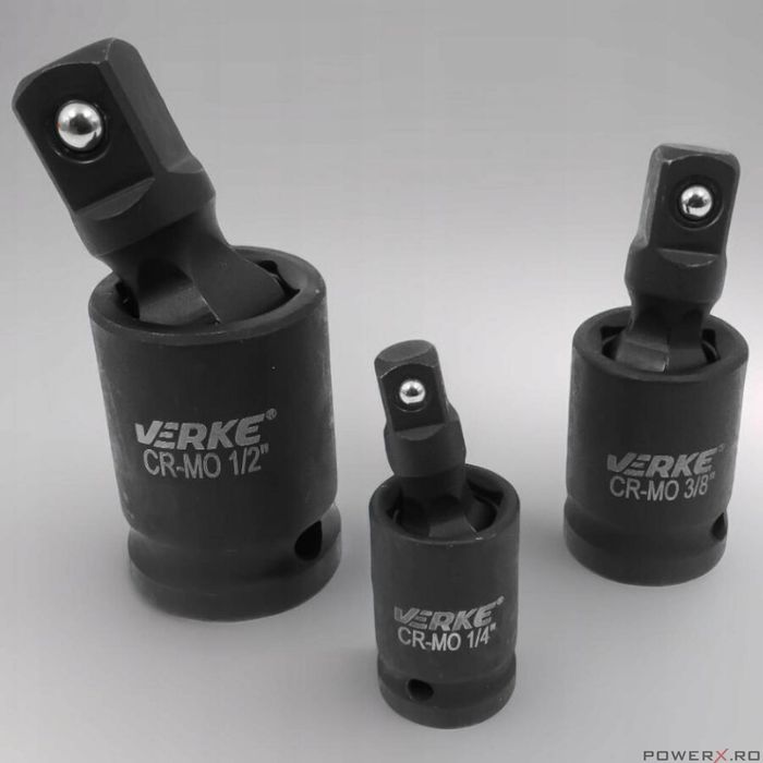 Set 3 adaptoare pentru impact cu articulatie, 75 mm 1/4", 3/8", 1/2",