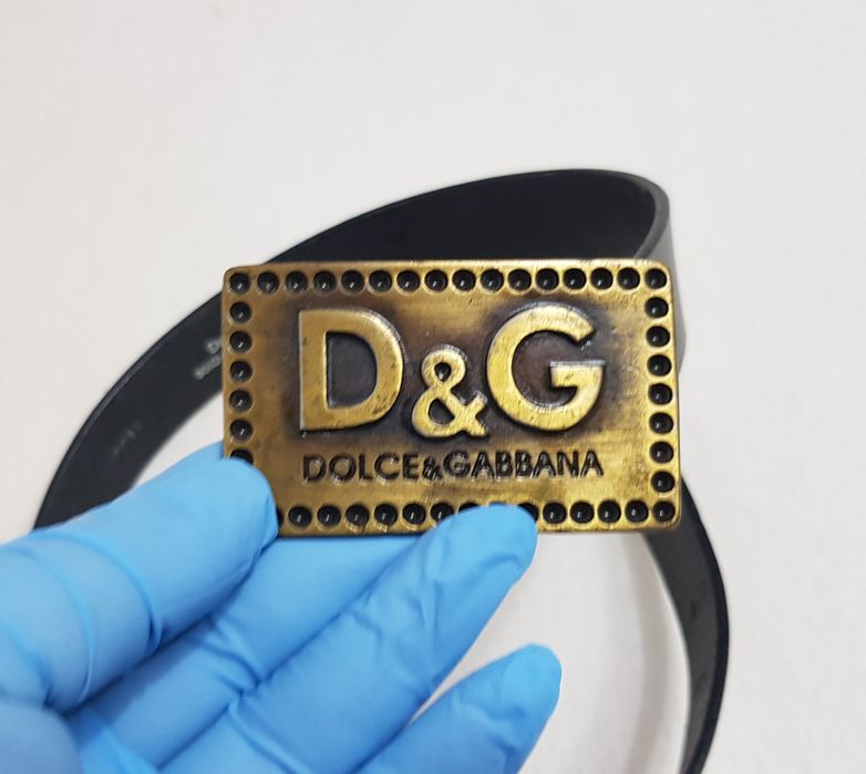 Curea D&G reglabilă centura Dolce Gabbana piele naturală neagră, alamă