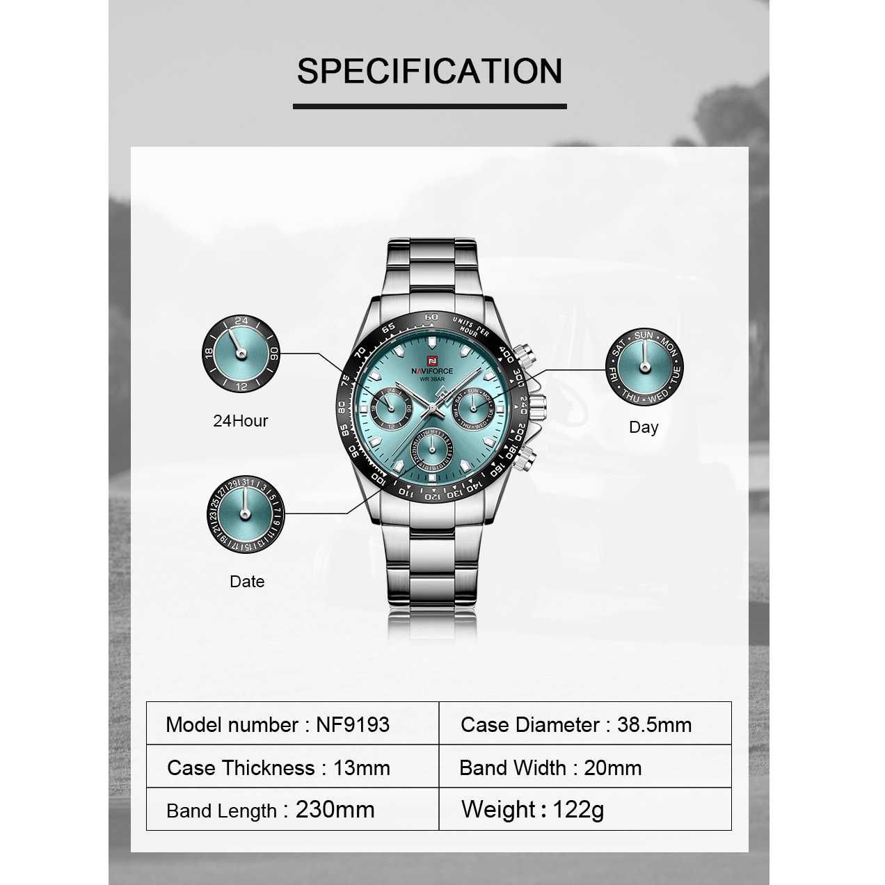 Мъжки часовник Curren Chronograph, Неръждаема стомана, Водоустойчив