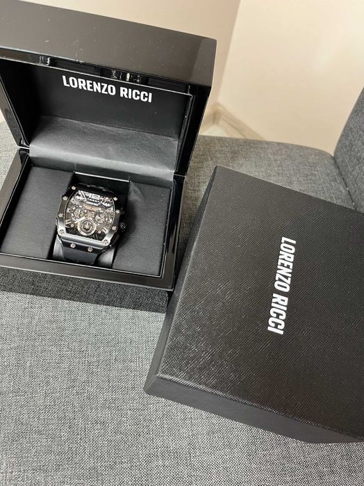 Нов Оригинален Часовник Lorenzo Ricci Chrono Black