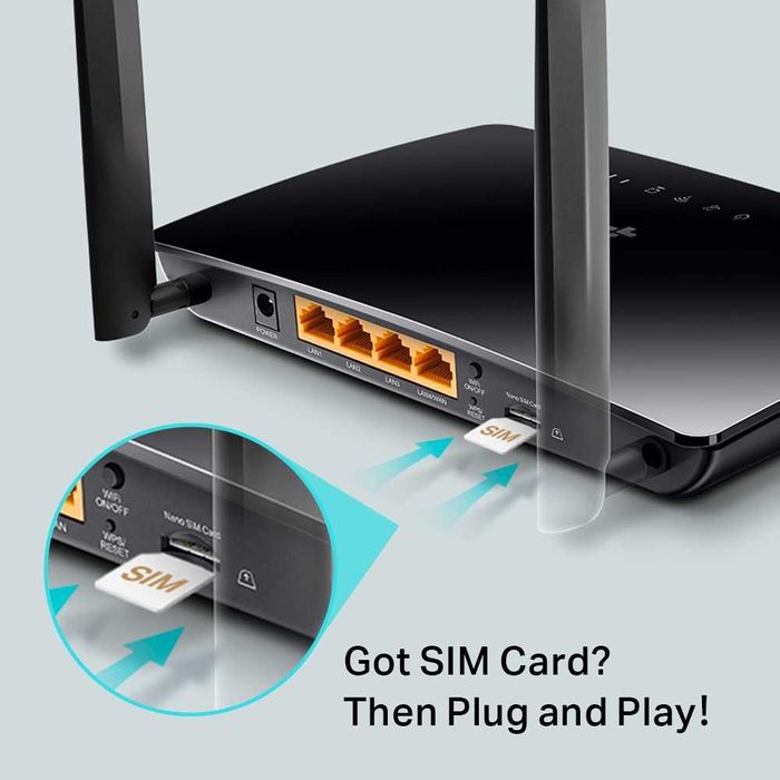 TP-Link MR200 — роутер с поддержкой 4G LTE SIM-карты. Есть доставка