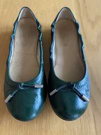 Pantofi / balerini fete TOD’S piele lacuita verde, ca noi, masura 31