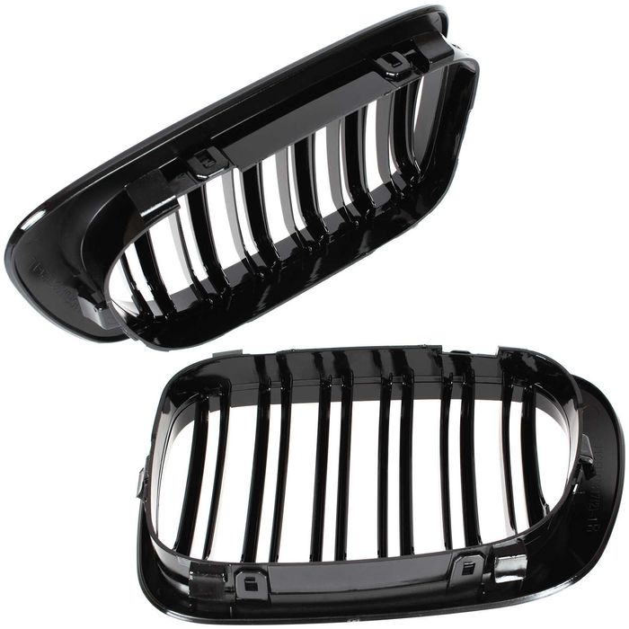 Grile duble pentru BMW Seria 3 E46 Coupe/Cabrio 1999-2003 Negru Lucios