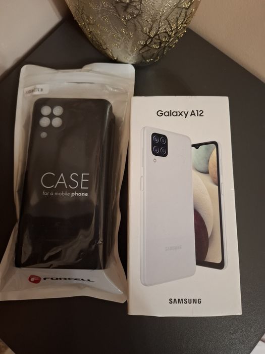 Samsung Galaxy A12 бял + 3 кейса