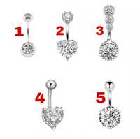 Pierce Cercel Piercing buric argint pur 925 stantat cristal swarovski