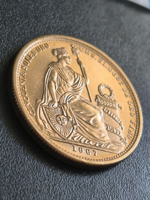 50 сола 1967 год,Перу , злато 23.41 гр, проба 900/1000