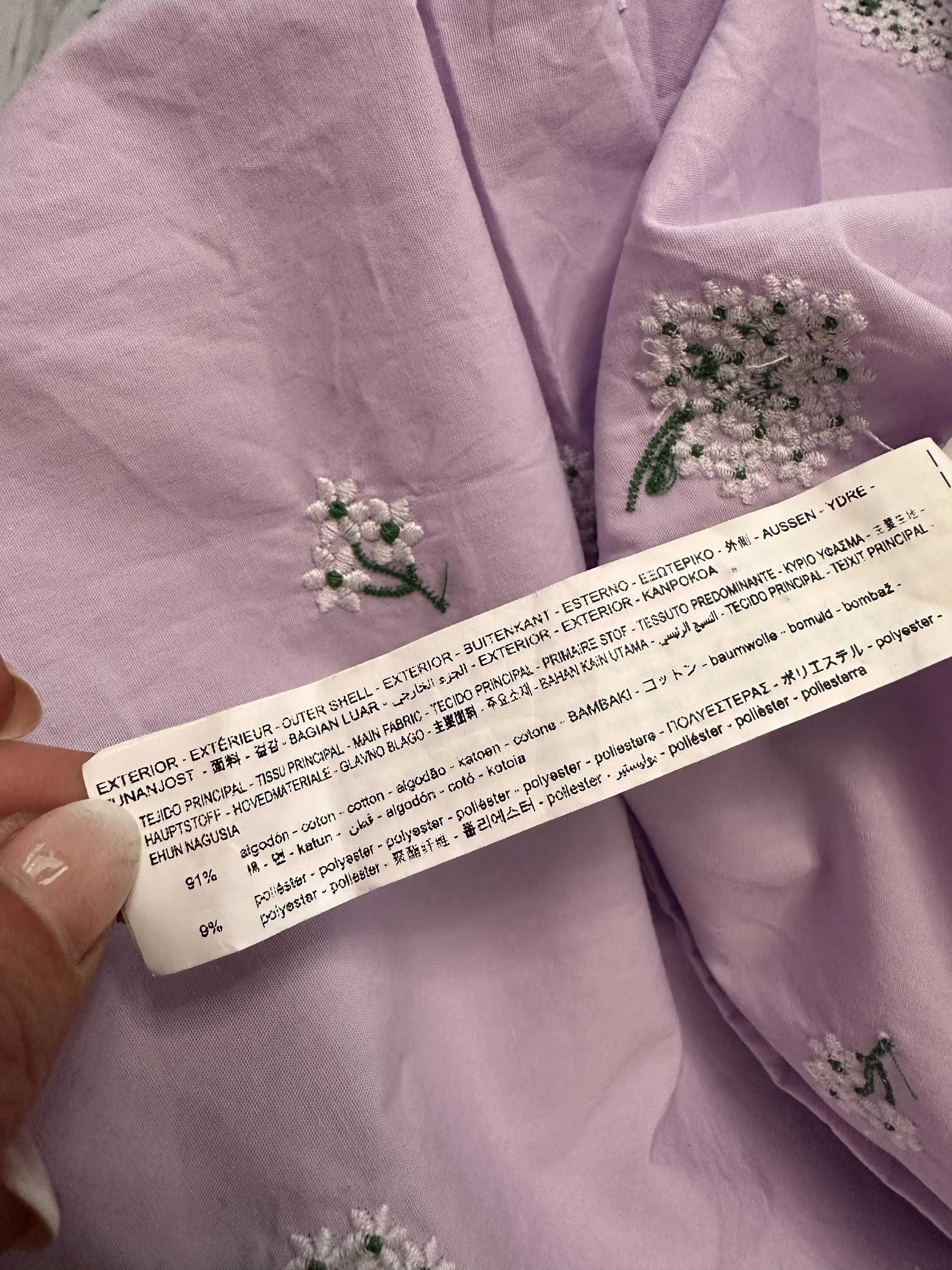 ZARA рокля лила с бродирани цветя М