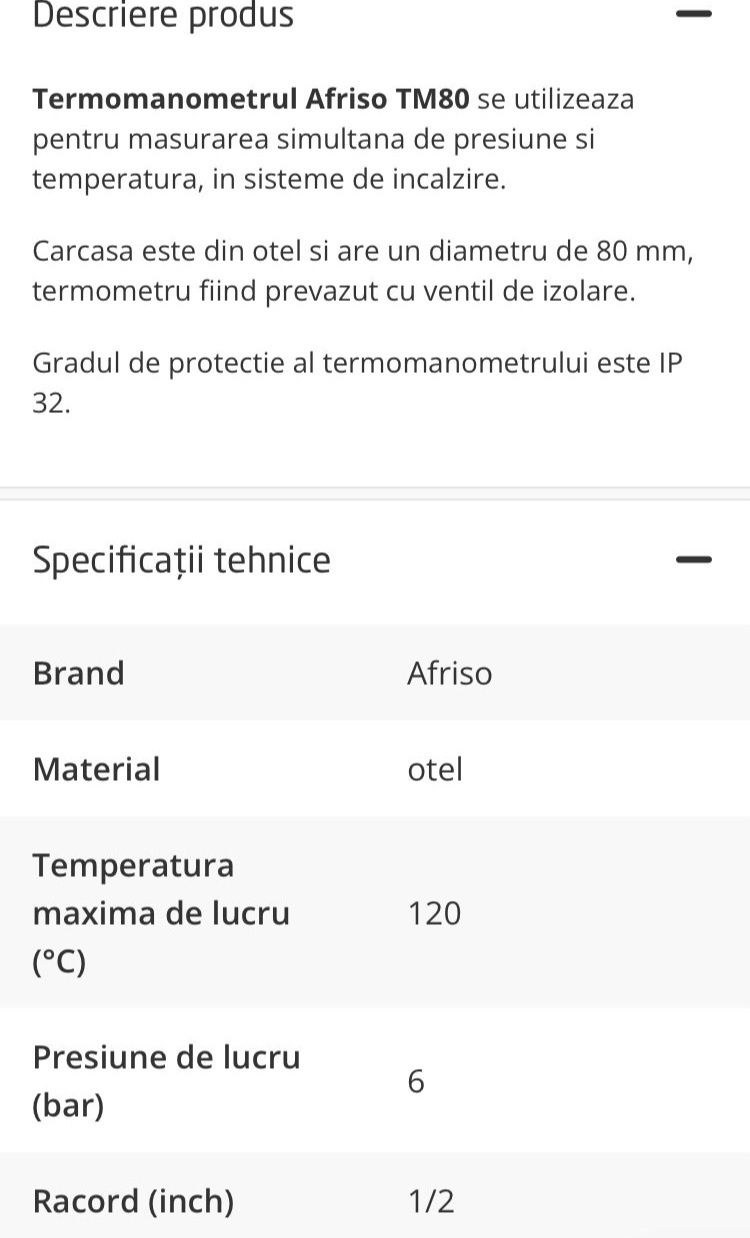 Termomanometru Ariso TM 80
