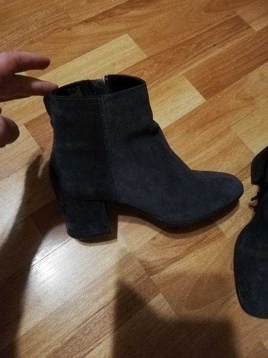 Botine  piele gri