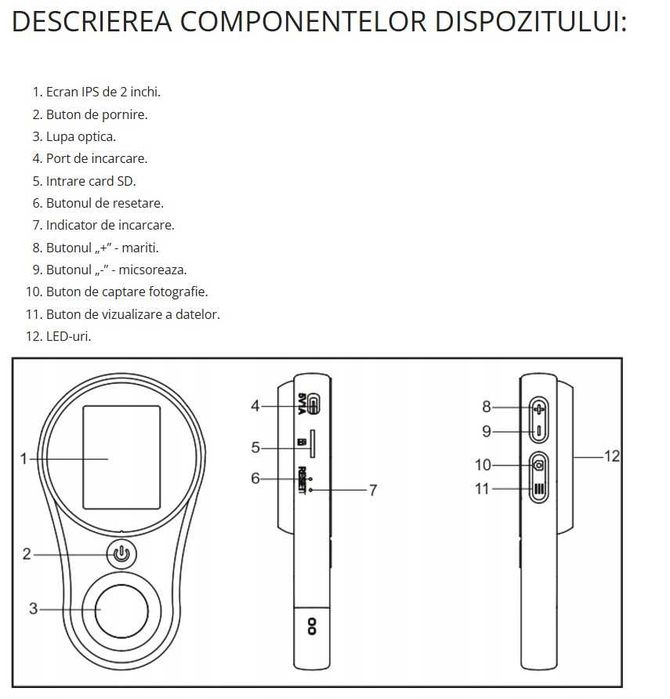 Lupa digitala 500x ecran IPS 2MP