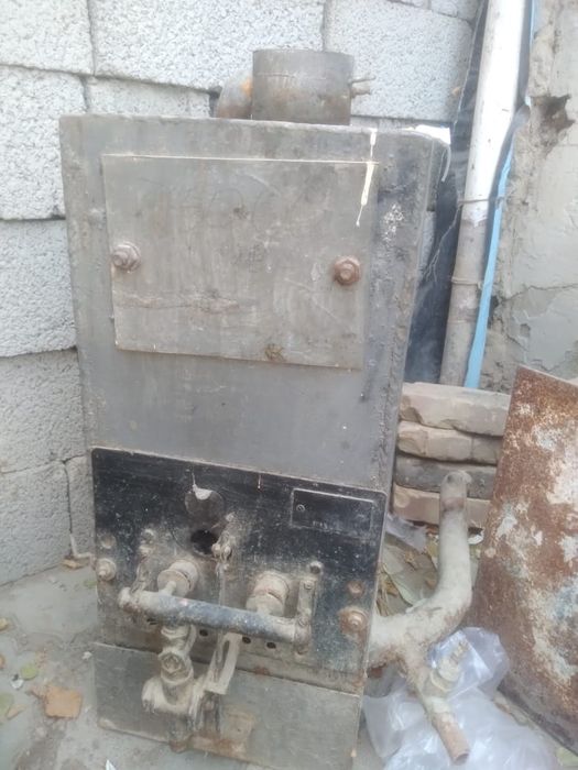 Печка под уголь, под газ, вместе с горелкой