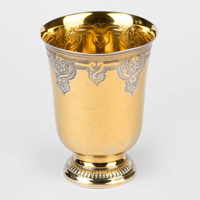 Pahar din argint 950 aurit-Franta cca 1890-310 ml-argint.ro