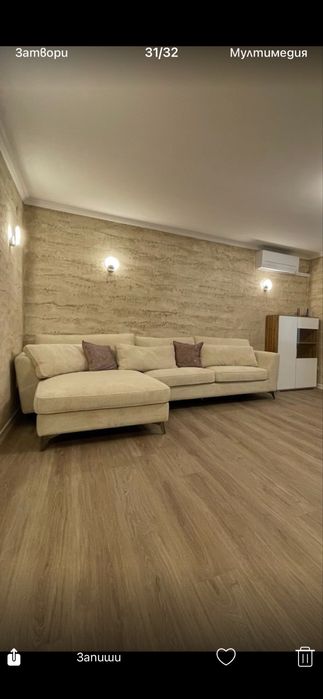 Диван ъглов - ляв ,цвят кадифе