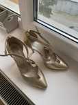 Pantofi aurii toc stiletto 37.5-38