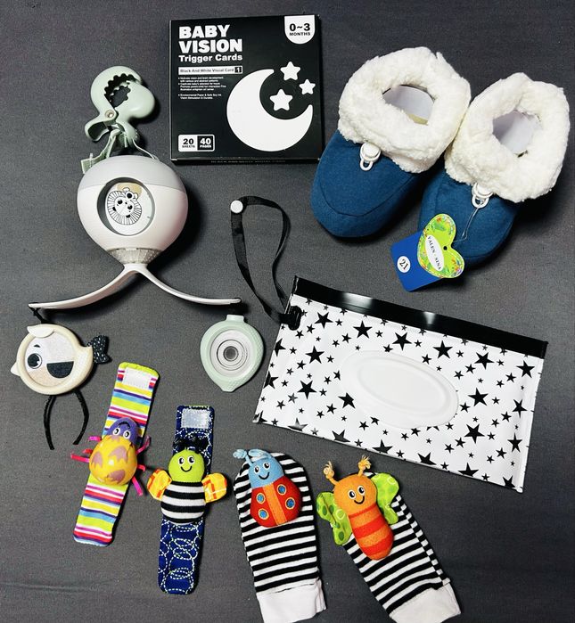 TINY LOVE Играчка за количка 2 в 1 TUMMY TIME BLACK&WHITE + подаръци