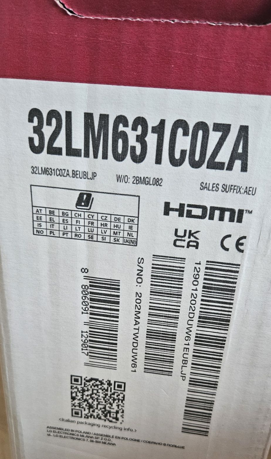 Смарт телевизор LG 32LM631C0ZA 32 inch