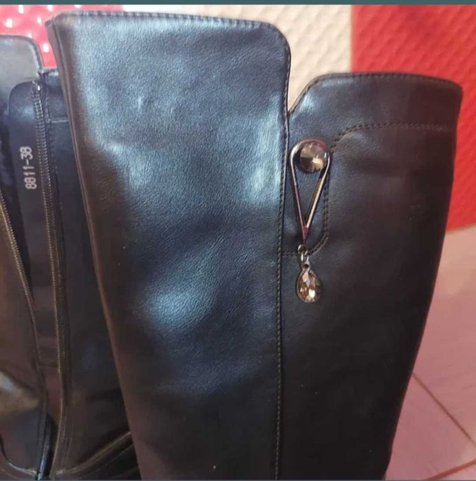 Cizme lungi blanite casual