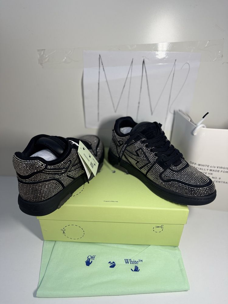 Adidasi Off-White Out Of Office Lace-Up Sneakers full black strass