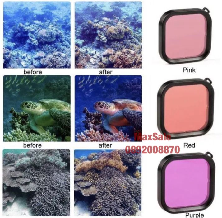 Филтри за екшън камери заснемане КОМПЛЕКТ GoPro Hero 8 и др