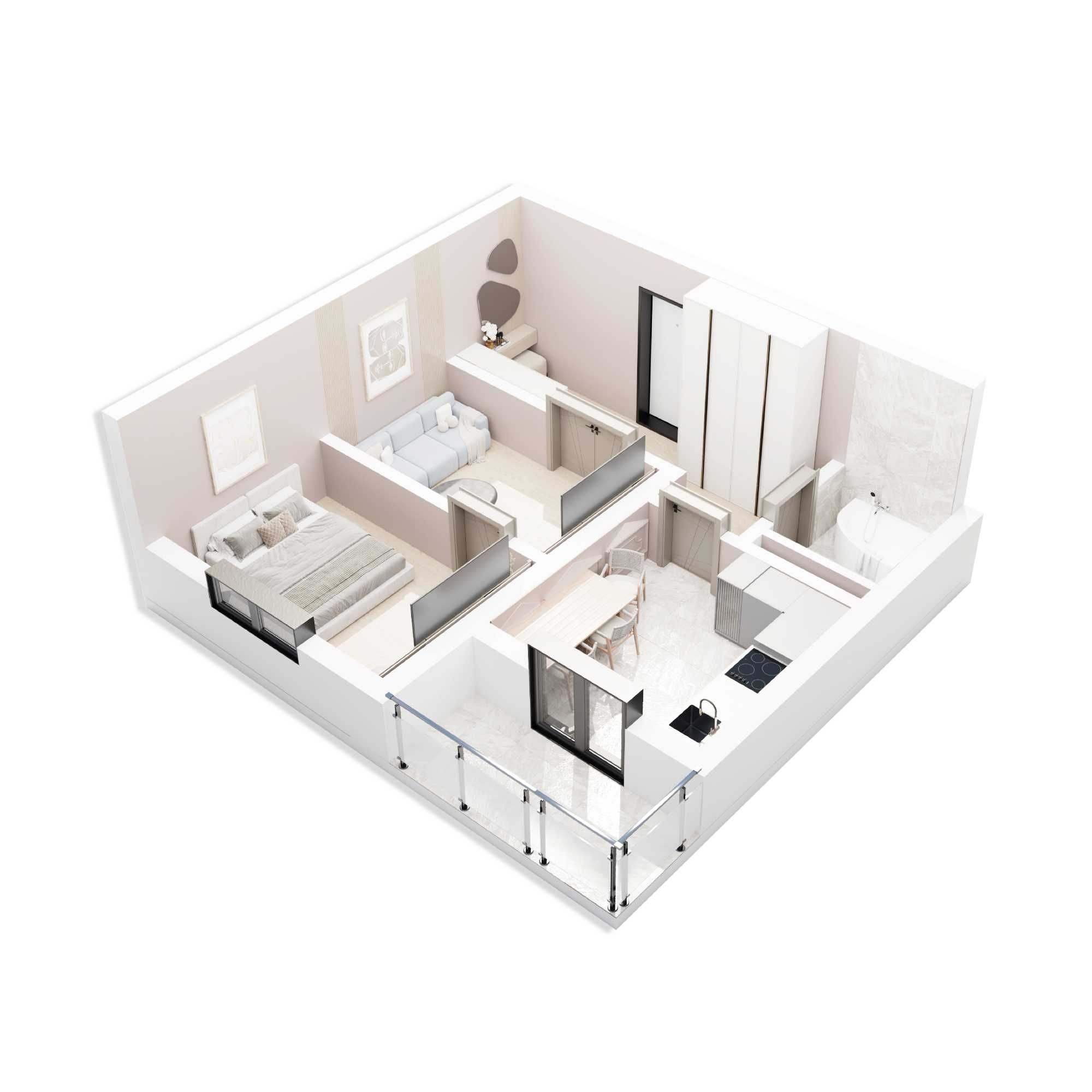 Продаётся 2х комн. квартира в новом ЖК BEKTEMIR RESIDENCE
