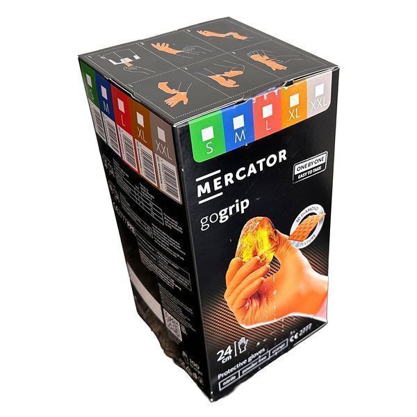 Премиум нитрилни ръкавици mercator gogrip one by one оранжеви, размер