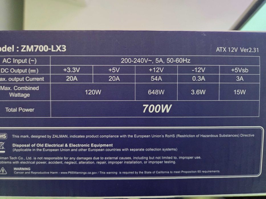 Захранване за PC Decamax 700W, 80 Plus, гаранция 2г.