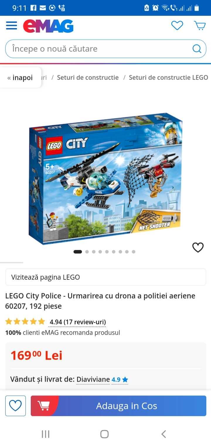 LEGO City police - Urmărirea cu drona a poliţiei aeriene, 60207