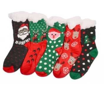 Топли коледни чорапи с пух различни размери
