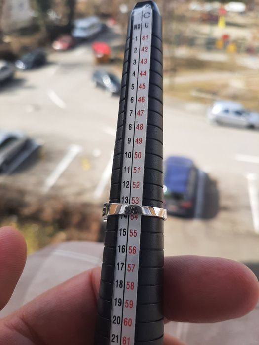 Inel din aur alb 18kt safire baghetă și diamante