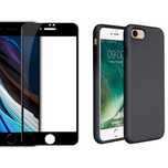 Iphone 8 Plus SE Husa Soft Case Cu Catifea + Folie Sticla 21D