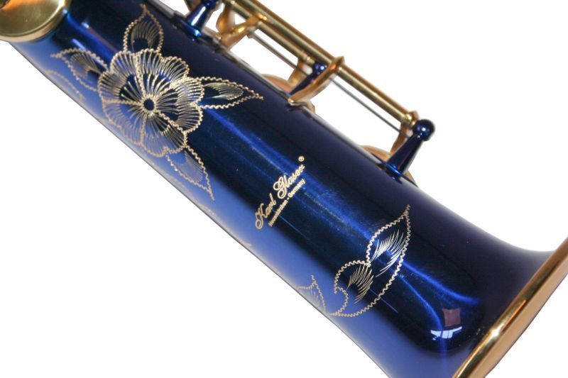 Saxofon Sopran NOU Karl Glaser Saxophone drept Si b Albastru+Auriu