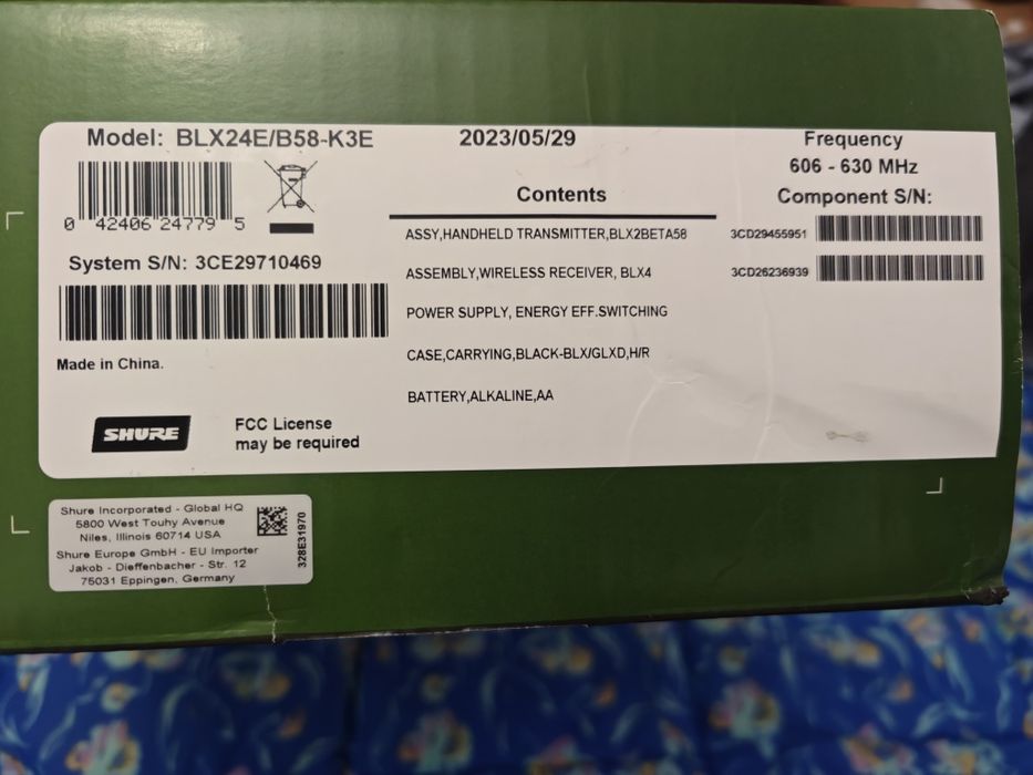 Микрофон Shure BLX24E/B58