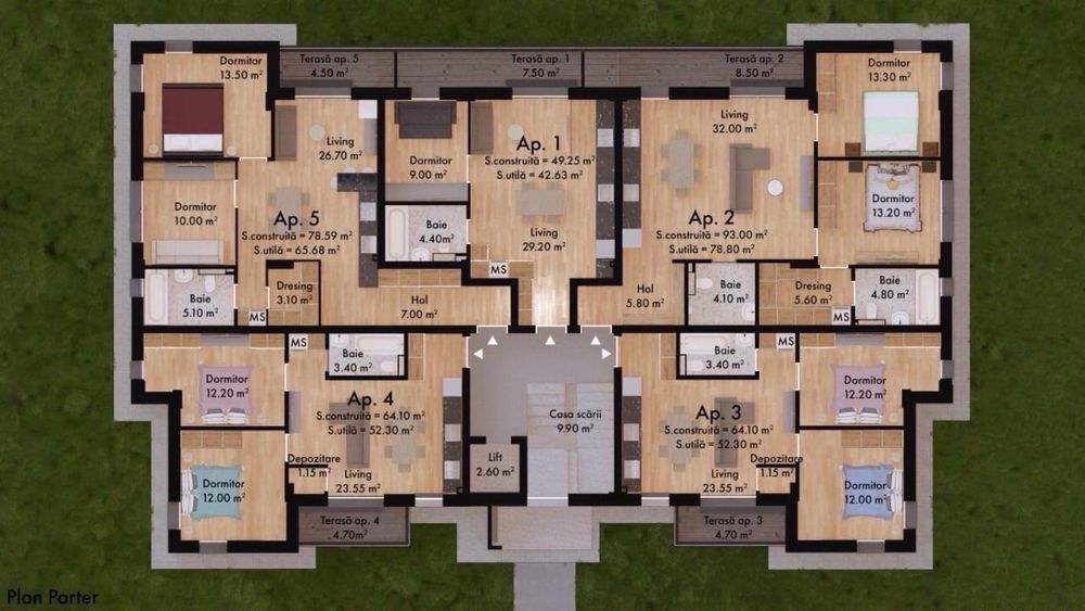 Apartamente cu 2 sau 3 camere, penthouse-uri de vanzare