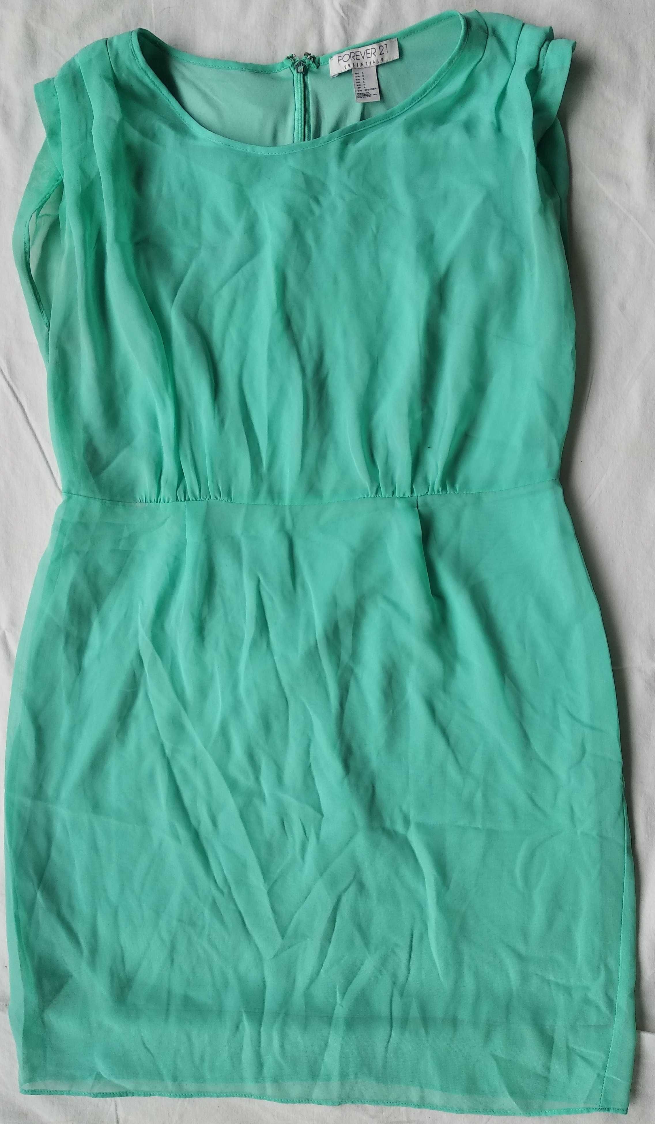 Платье ментолового цвета, крепдешиновое, р-р 48 (Вьетнам), 170/ 38А