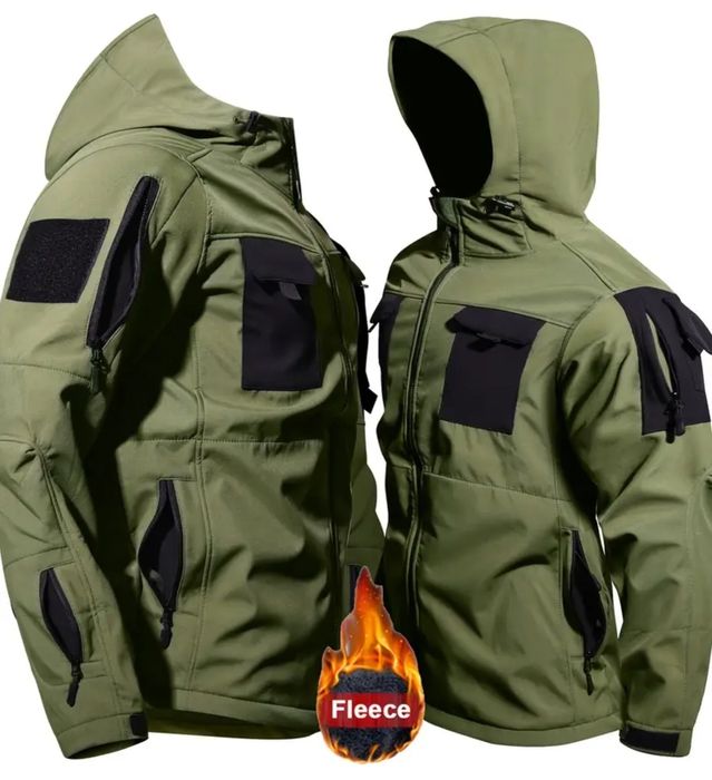 Costum fleece verde militar - ideal pentru ATV