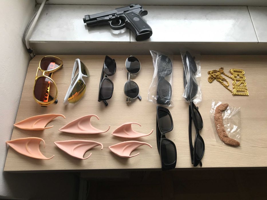 Recuzită Halloween Ochelari Urechi de elf LOTR Pistol fals Mustață